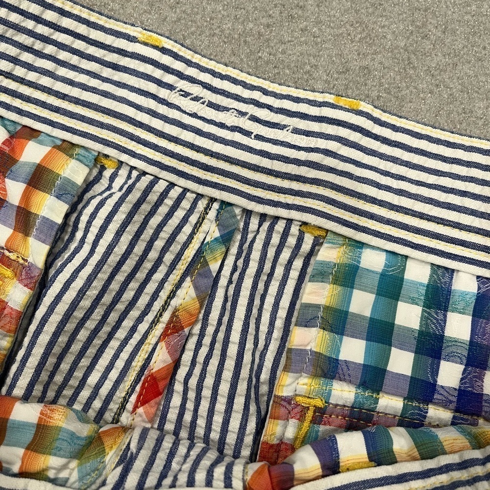 Robert Graham Hawkes Ball Seersucker Shorts 36 Classic Fit Blue Preppy Gingham - Picture 3 of 10